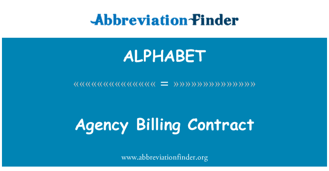 ALPHABET: Agenţia de facturare Contract