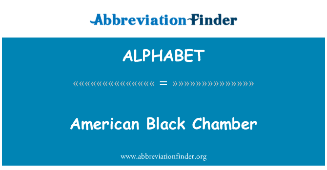 ALPHABET: American Chamber negro