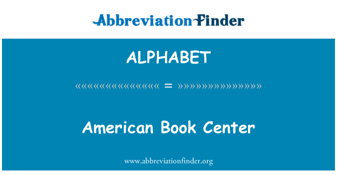 ALPHABET: American Book Center