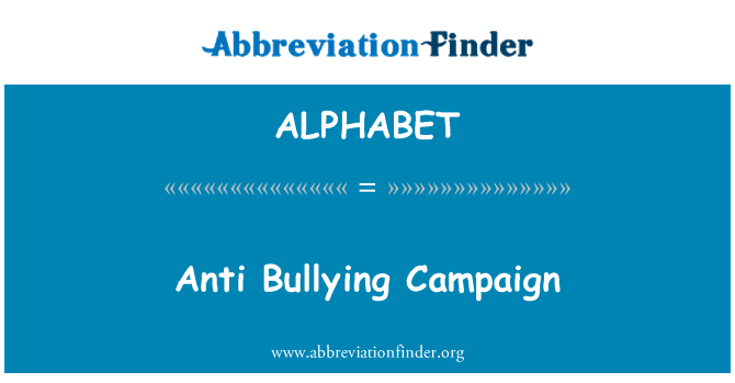 ALPHABET: Anti-Bullying campagne