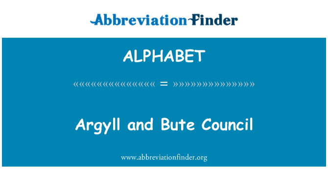 ALPHABET: Argyll e Bute Conselho