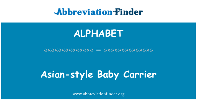 ALPHABET: Asie style Baby Carrier
