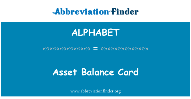 ALPHABET: Cartão de balanço activo