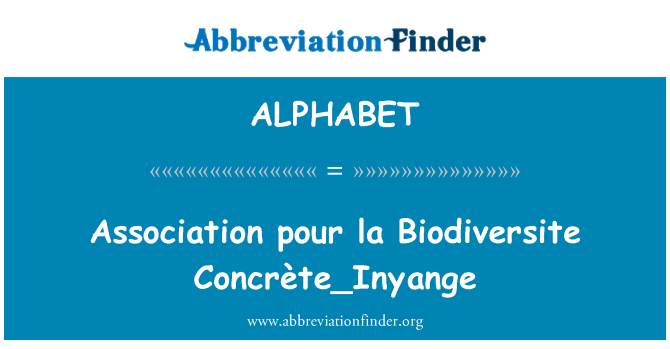 ALPHABET: Ассоциация за Ла Biodiversite Concrète_Inyange