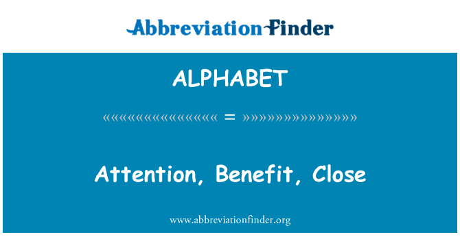 ALPHABET: Atansyon, benefis, depre