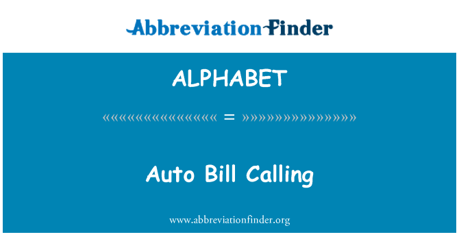 ALPHABET: Auto Bill telefono