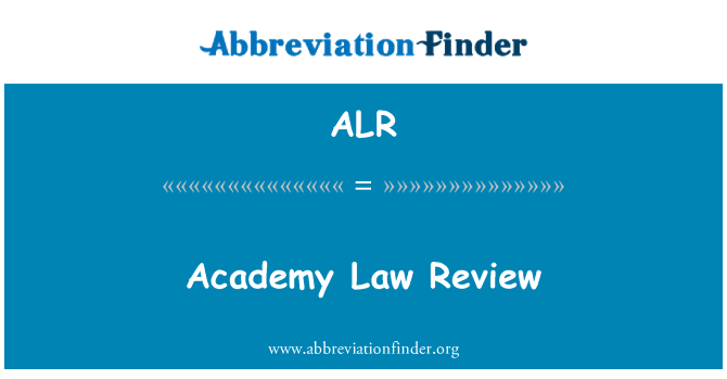 ALR: Academy Law Review