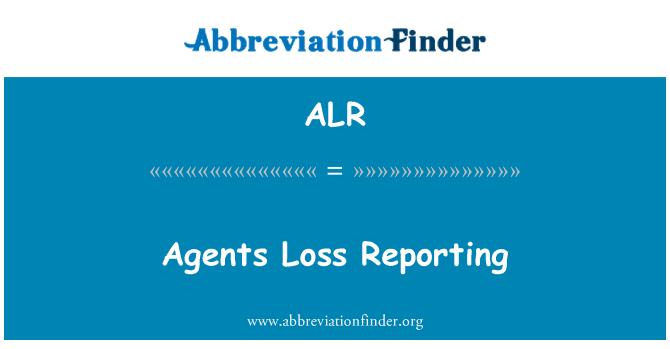 ALR: Agenter rapportering