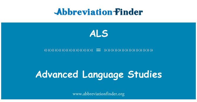ALS: L-istudji avvanzati tal-lingwa