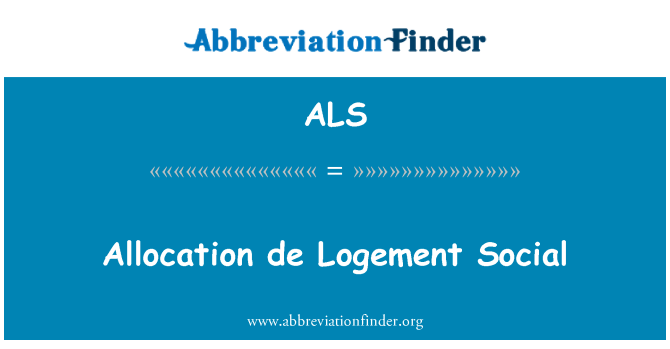 ALS: Alokasyon de Logement sosyal