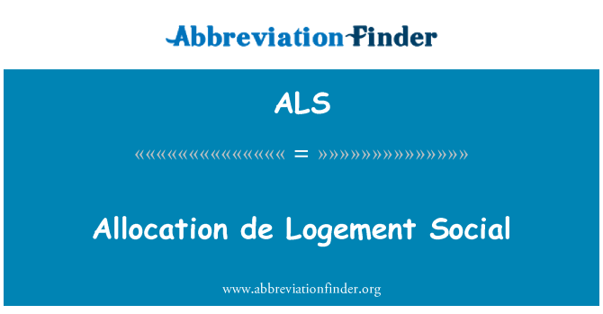 ALS: Alokacija de Logement socijalne