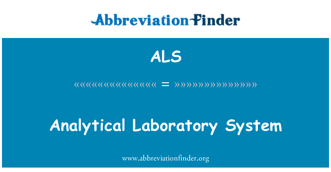 ALS: تحلیلی لیبارٹری کے نظام