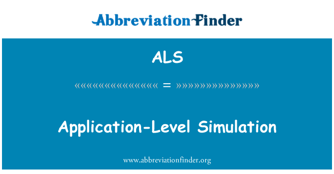 ALS: Alkalmazás szintű szimuláció