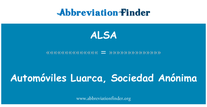 ALSA: Automóviles 루아 카, 소시에 다 드 Anónima