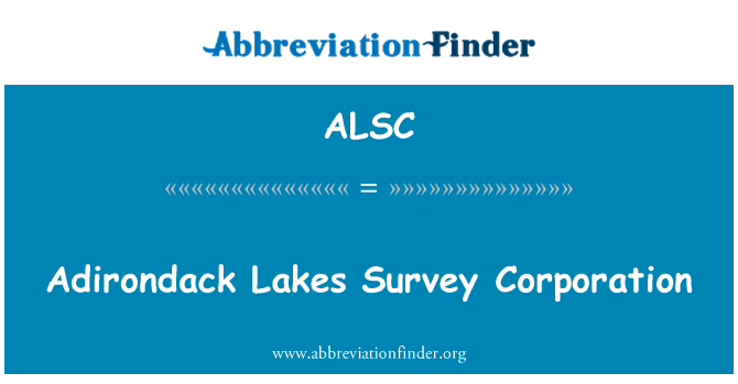 ALSC: Adirondack Lakes sondaj Corporation