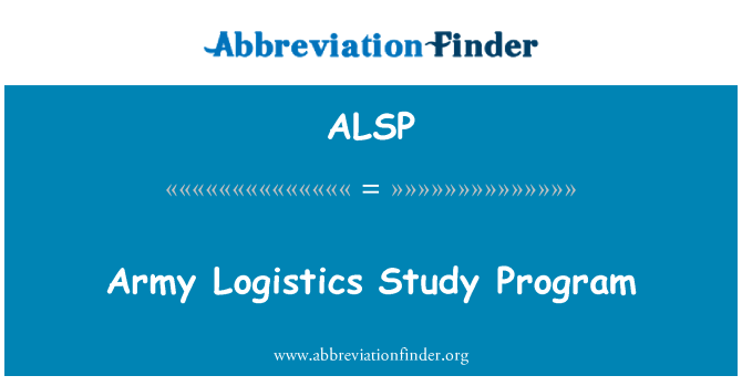 ALSP: Army Program študija logistike