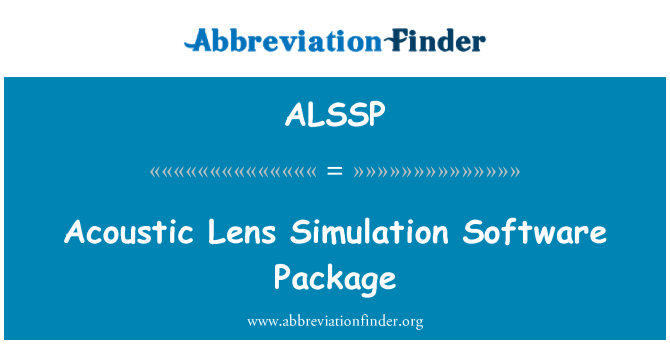 ALSSP: Akustyczne obiektyw symulacyjnym pakietem