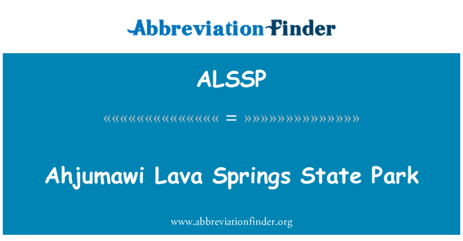 ALSSP: Ahjumawi Springs Lava State Park
