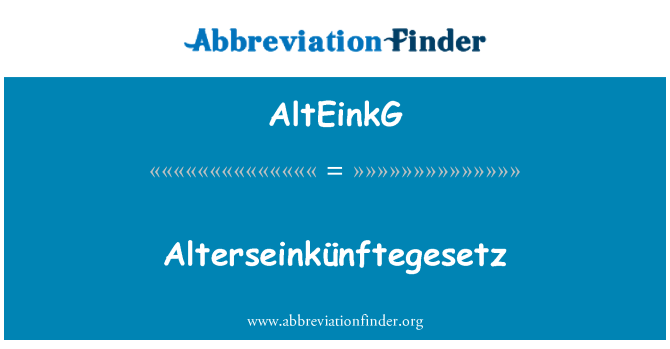 AltEinkG: Jövedelemadójáról