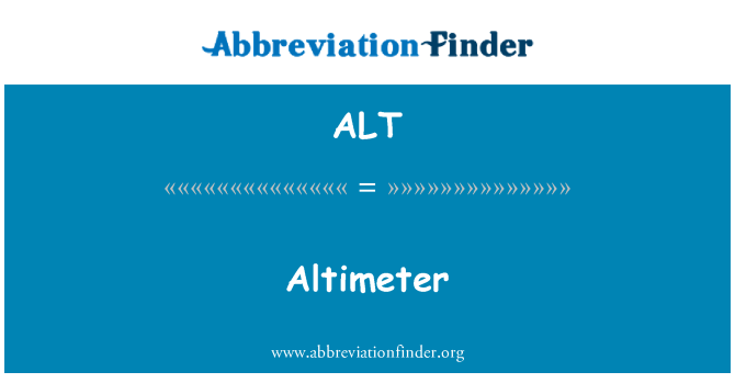 ALT: Altimètre