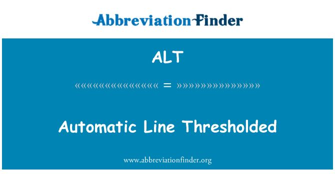 ALT: Automatická linka Thresholded