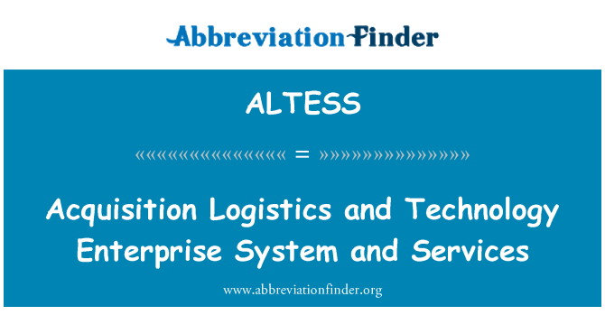 ALTESS: 取得物流技術企業システムとサービス