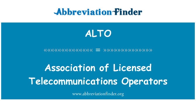 ALTO: 持牌的電信運營商協會