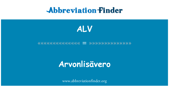 ALV: Arvonlisävero