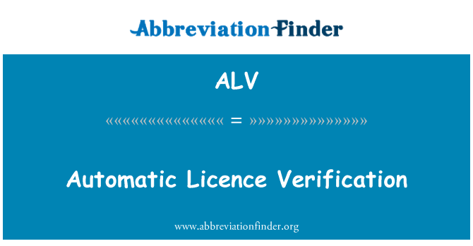 ALV: Automatické Licence ověření