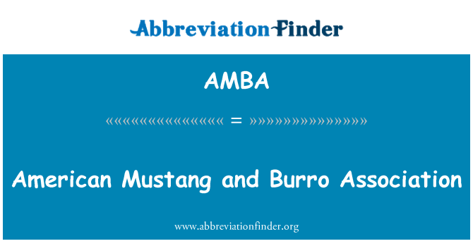 AMBA: Ameriški avtomobil Mustang in Burro združenje