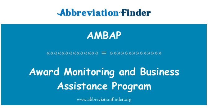 AMBAP: Award övervakning och Business Assistance Program