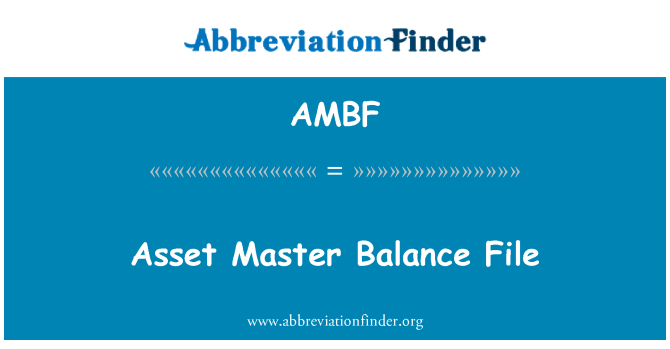 AMBF: แฟ้มข้อมูลหลักสินทรัพย์ยอดดุล