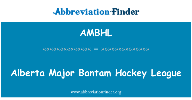 AMBHL: Alberta Major Bantam hoquei