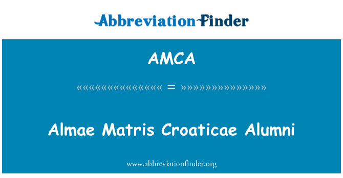 AMCA: Almae Matris Croaticae öregdiák
