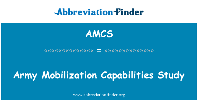 AMCS: Étude de capacités de mobilisation armée