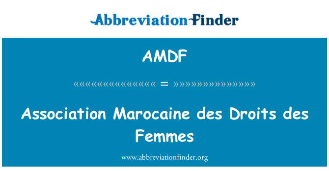 AMDF: الرابطة المغربية لحقوق للمرأة