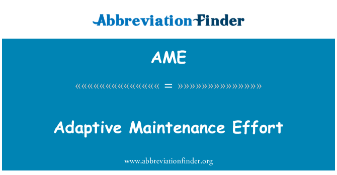 AME: 適応的保守作業の労力