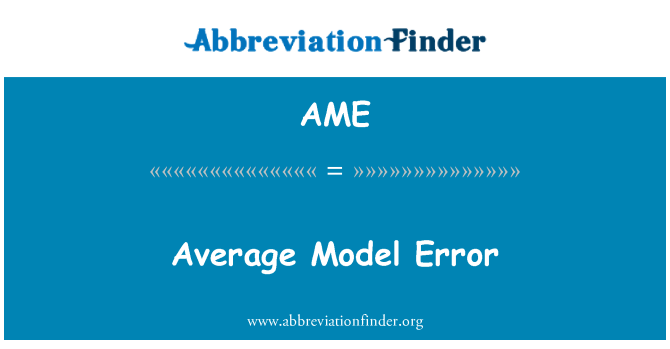 AME: Errore medio modello