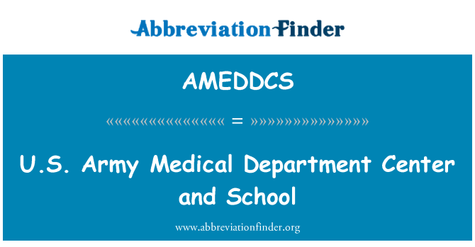 AMEDDCS: US Army Medical Center no departamento e escola