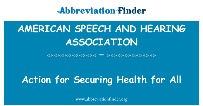 AMERICAN SPEECH AND HEARING ASSOCIATION: Ukrepe za varovanje zdravja za vse