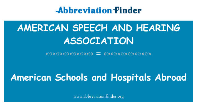 AMERICAN SPEECH AND HEARING ASSOCIATION: Peyi nan Amerik lekòl ak lopital à