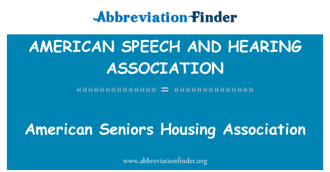 AMERICAN SPEECH AND HEARING ASSOCIATION: Amerikanske seniorer Boligforening