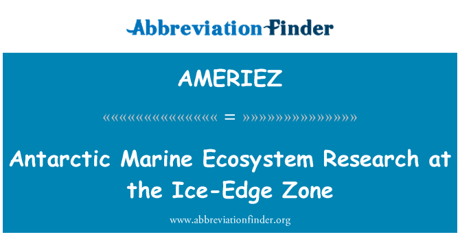 AMERIEZ: Antarctic Marine Ecosystem Research at the Ice-Edge Zone