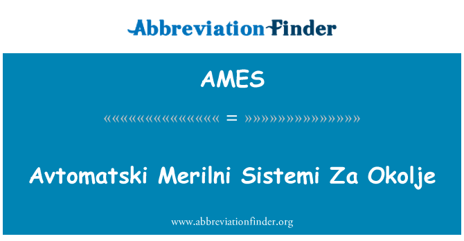 AMES: Avtomatski Merilni Sistemi Za Okolje