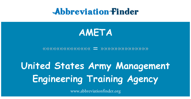 AMETA: Birleşik Devletler Ordusu Yönetimi Mühendislik Eğitim ajansı