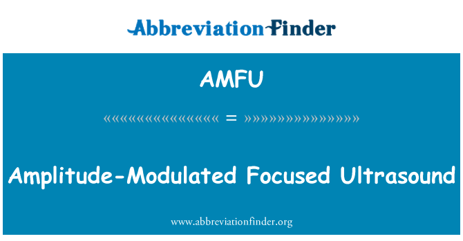 AMFU: สันทัดคลื่นอัลตร้าซาวด์เน้น