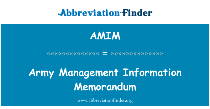 AMIM: Lame Gestion enfòmasyon memorandòm