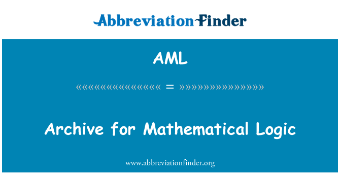 AML: Archiv für mathematische Logik