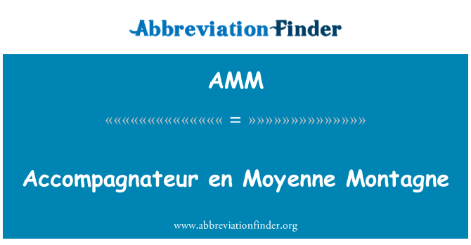 AMM: Accompagnateur एन Moyenne Montagne