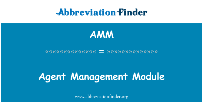 AMM: Modul spravovania agenta